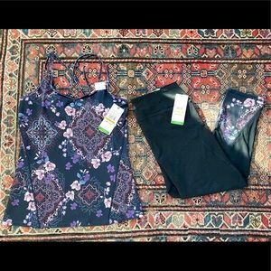 NWT Gaiam 2-piece floral workout set